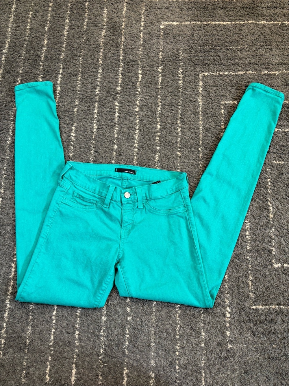 Flying Monkey Straight Leg Jeans in Teal Latigo Bay - Picture 10 of 10